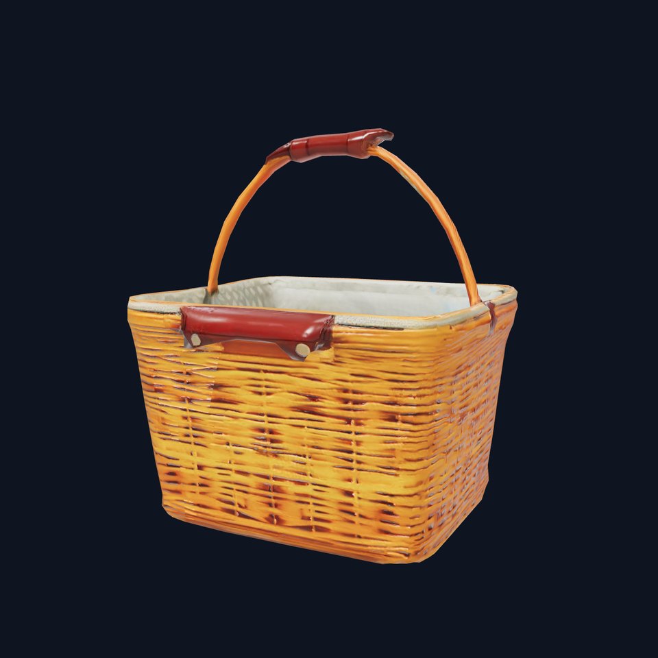 Natural Wicker Basket model pack